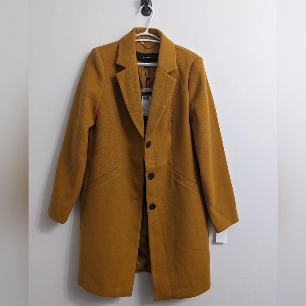 Mustard yellow longline coat